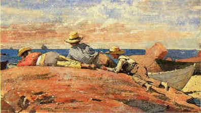 Winslow Homer Three Boys on the Shore oil painting picture
